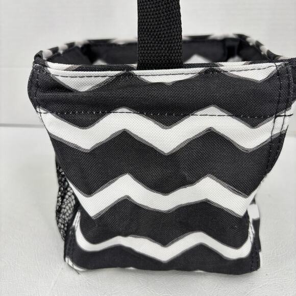 Thirty-One Littles Carry All Caddy Black White Chevron 6 Inch Storage Bin - Picture 4 of 10